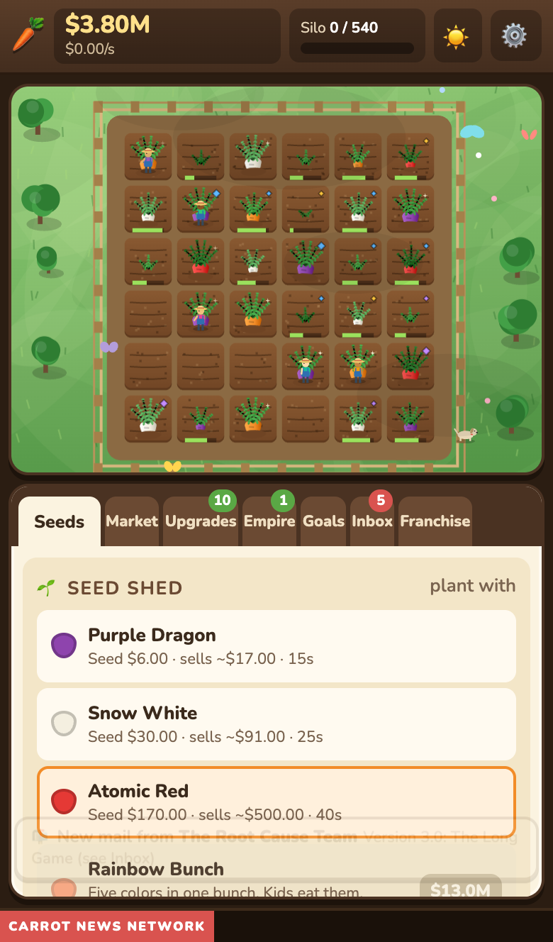 The game on a phone